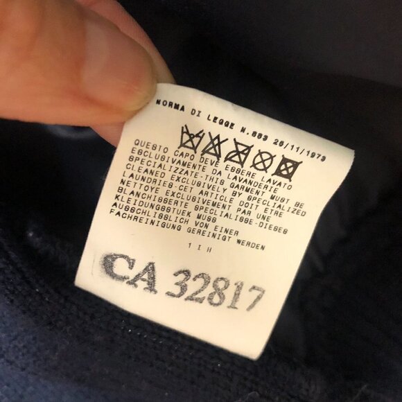 Versace JEANS‎ COUTURE VTG Wool Blend Knit Suede Leather Navy Jacket Sz S - Picture 15 of 16